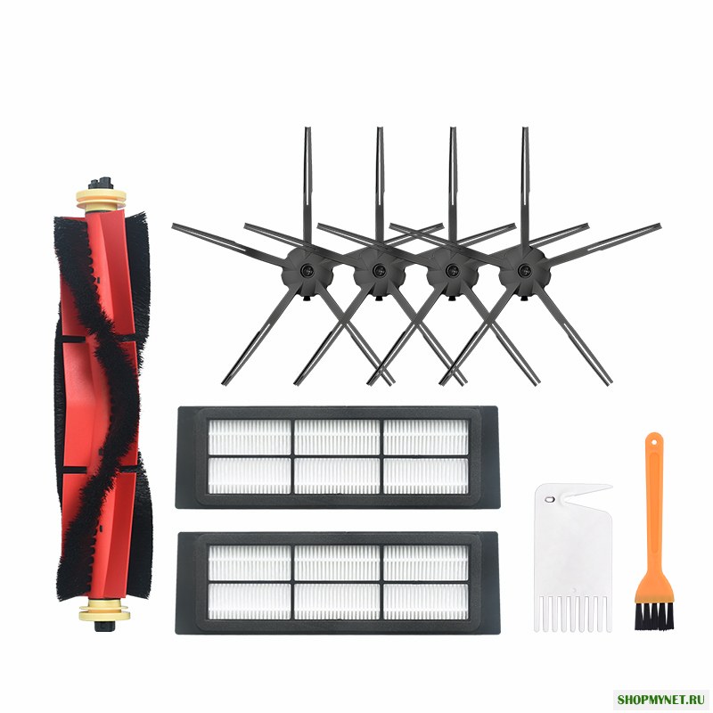 9pcs замены для Xiaomi Roborock Xiaowa Пылесос Запчасти Аксессуары 4 * 5-рычаг боковых щеток 2 * Фильтры 1 * Main Кисти 1 * Желтый Щетка 1 * Белый Щетка
