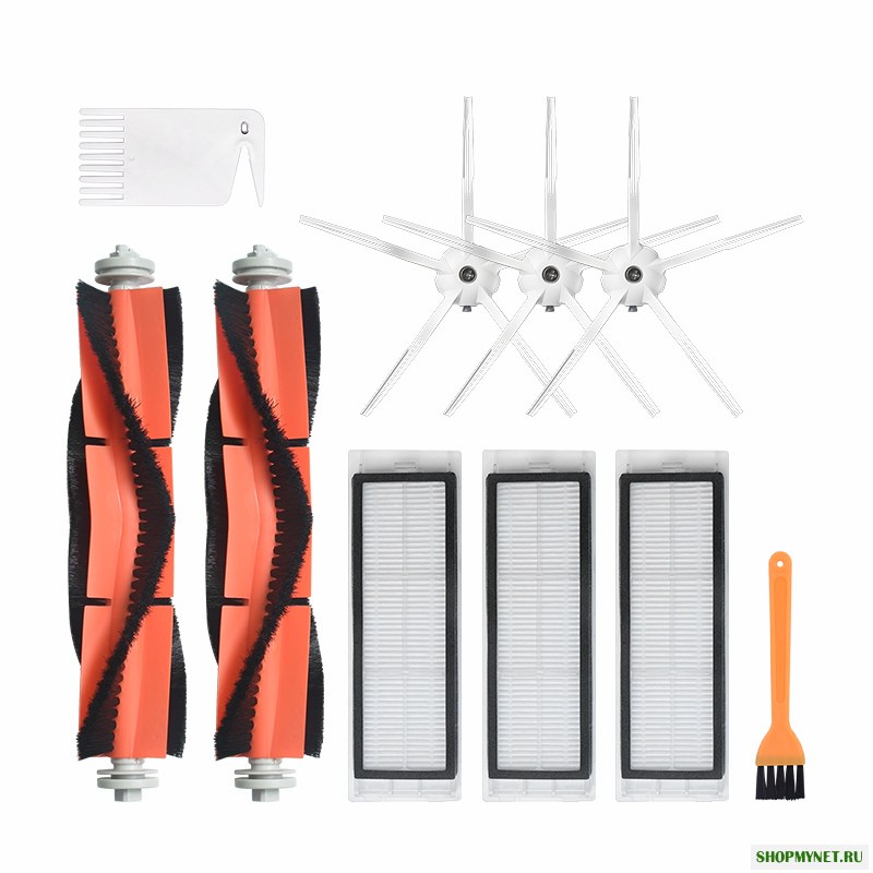 10шт Замена для Xiaomi Roborock Xiaowa Пылесос Запчасти Аксессуары 3 * 5-кронштейны Боковые щетки 3 * Фильтры 2 * Основные Кисти 1 * Желтый Щетка 1 * Белый Ще
