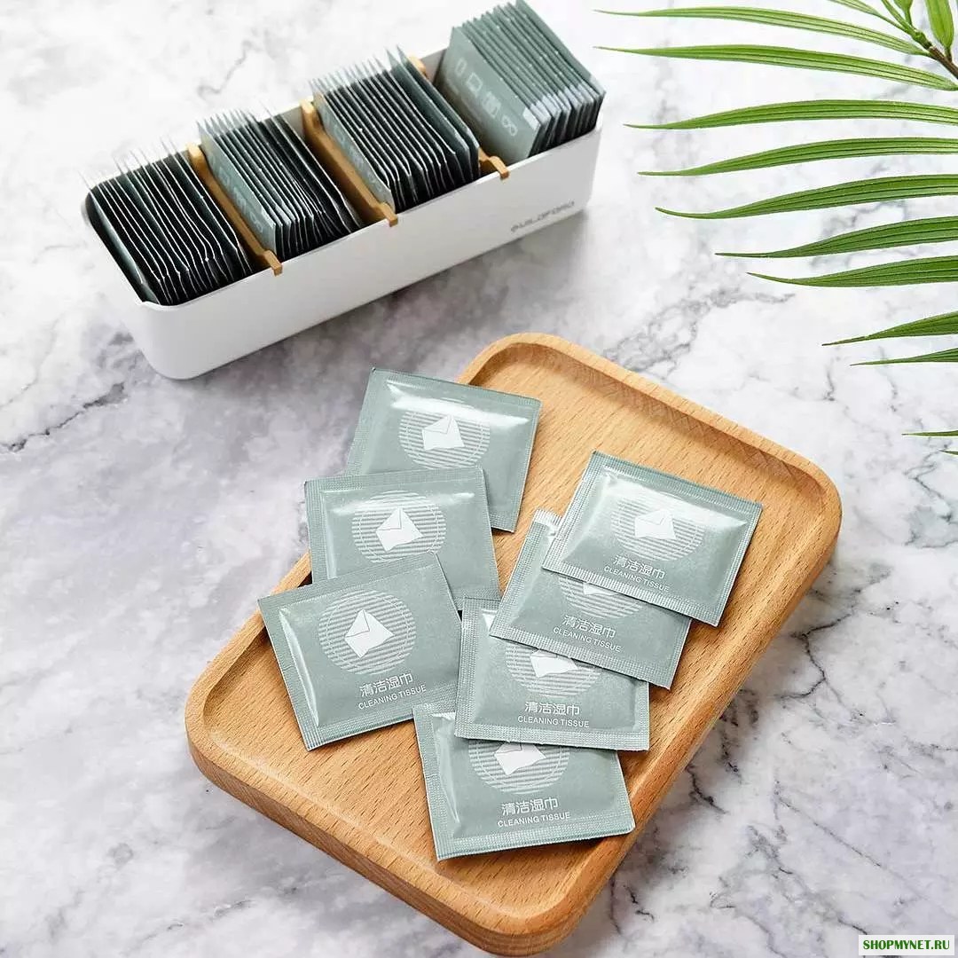 GUILDFORD 48Pcs Портативная электронная салфетка для экрана Чистка экрана Влажные салфетки Очки Очиститель антисептической салфетки Многофункц