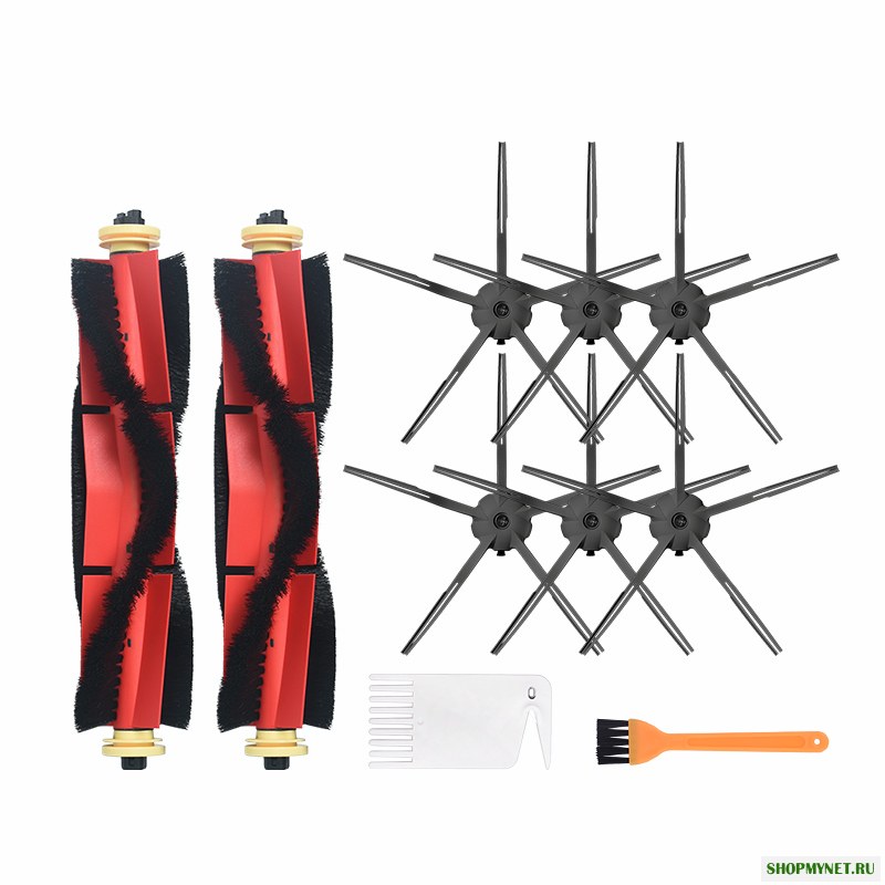 10шт замены для Xiaomi Roborock Xiaowa пылесос черные запчасти аксессуары 6 * 5-рычаг боковые щетки 2 * основной Кисти 1 * желтый Щетка 1 * белый Щетка