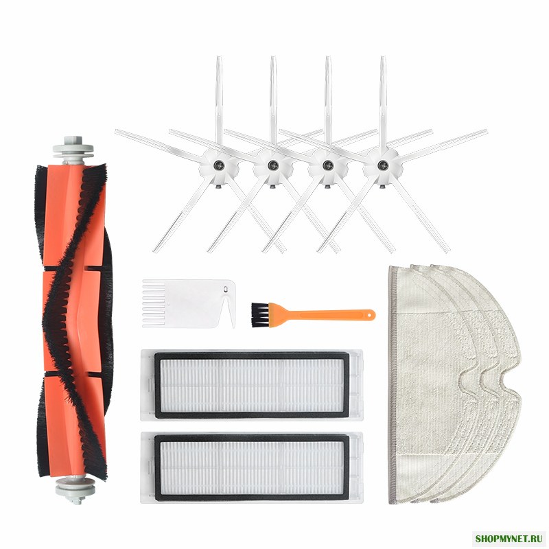 12шт замены для Xiaomi Roborock Xiaowa Пылесос Запчасти Аксессуары 4 * 5-рычаг боковых щеток 1 * Основной Кисти 2 * Фильтр 1 * Желтый Щетка 1 * Белый Щетка 3 * Т