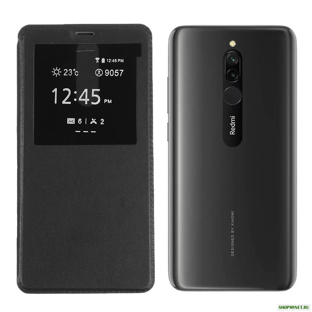 Bakeey Luxury Bumper Flip with View Window ПУ Кожа всего тела Защитная Чехол для Xiaomi Redmi 8