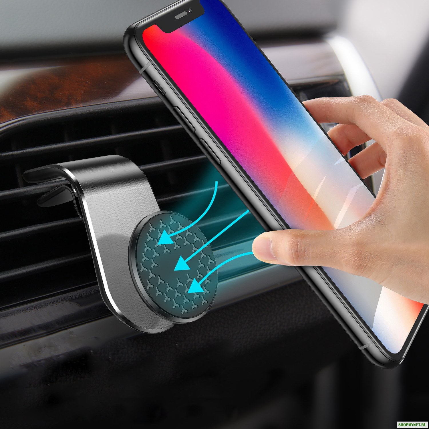 USLION Магнитный держатель воздуха Авто для телефона Авто Крепление на 360 градусов вращения для 3.5-7.0 дюймов Смартфон для iPhone 11 Pro Макс Xiaomi Redmi Not
