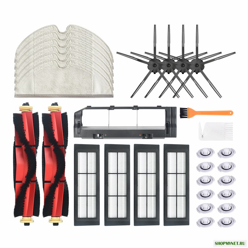 31шт замены для Xiaomi Roborock Xiaowa Пылесос Запчасти Аксессуары 4 * 5-плечевые боковые щетки 4 * Фильтры 2 * Main Кисти 6 * Rags 12 * Water Cores 1 * Main Кисти Крышка 1 *